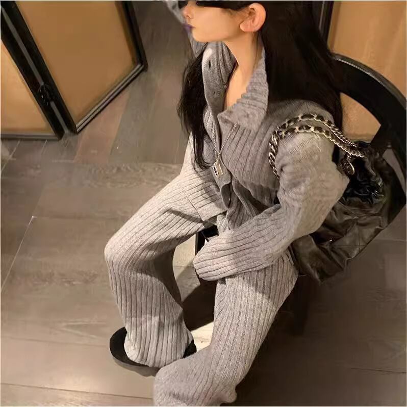 【set】ニットカーデ×ワイドパンツセット　M26892