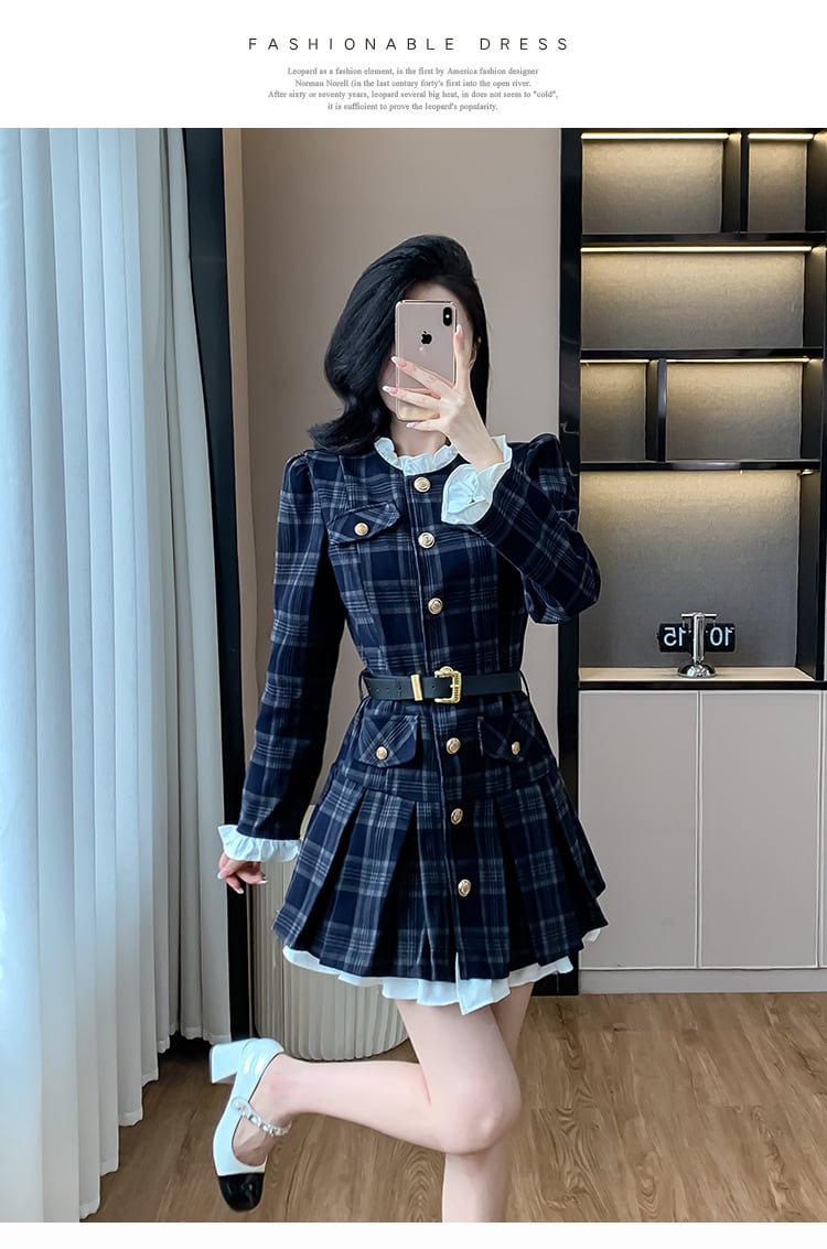【dress】チェック柄ワンピース　M26178