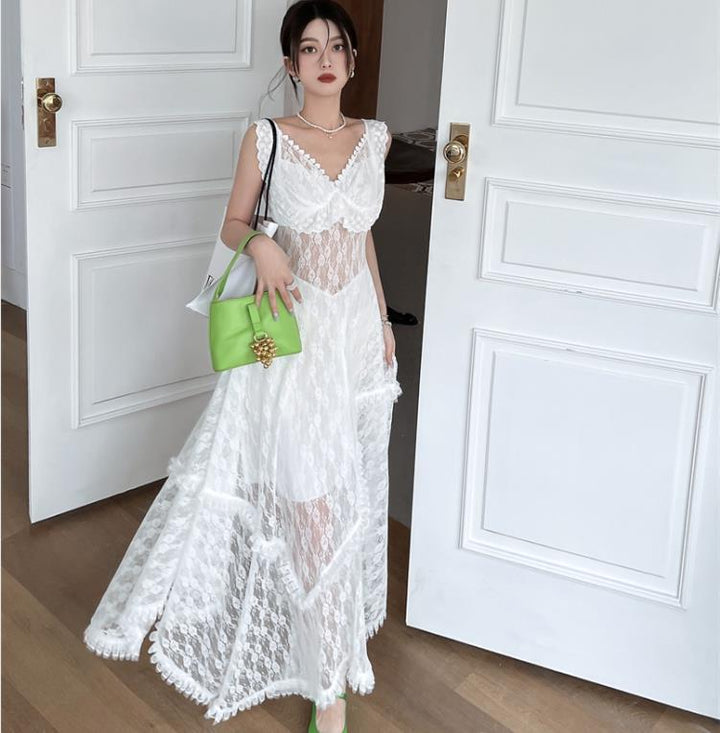 【dress】話題沸騰中 オシャレレースデートワンピース　M17034