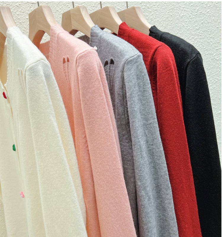 【outer】ボーダー柄デザインニットカーデ　M26815