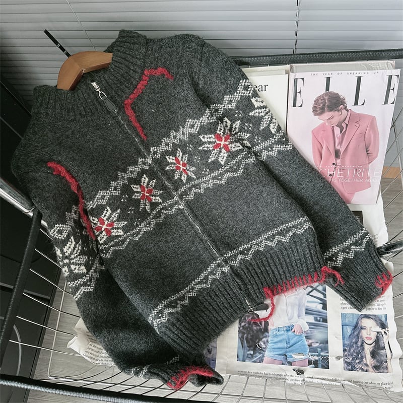 【outer】ジャカードニットカーデ　M26499