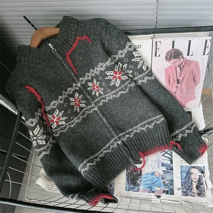 【outer】ジャカードニットカーデ　M26499