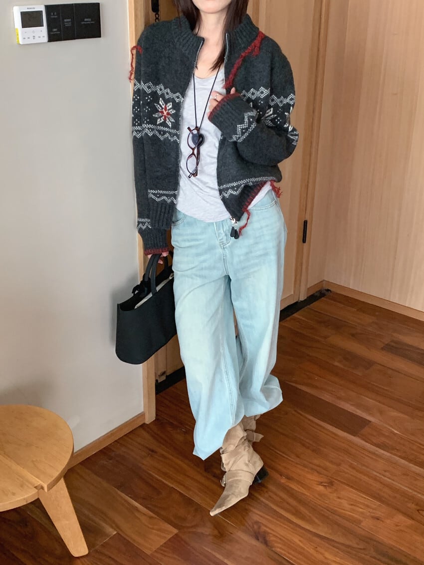 【outer】ファスナーニットカーデ　M27101
