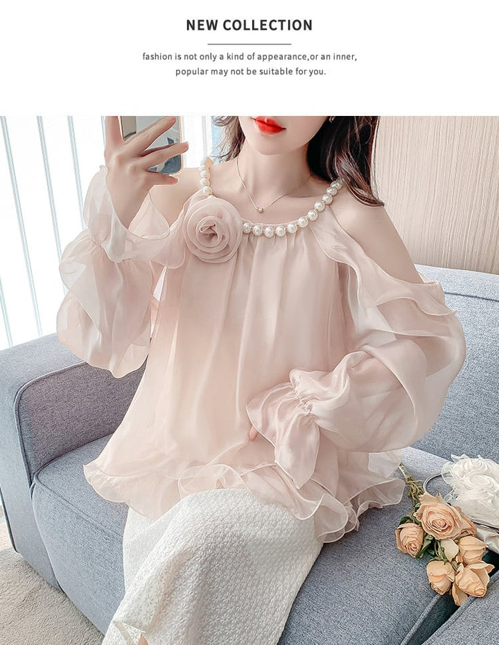 【tops】オフショルダーブラウス　M29371