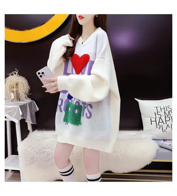 【tops】ニットセーター韓国系着心地良いゆったり　M17550