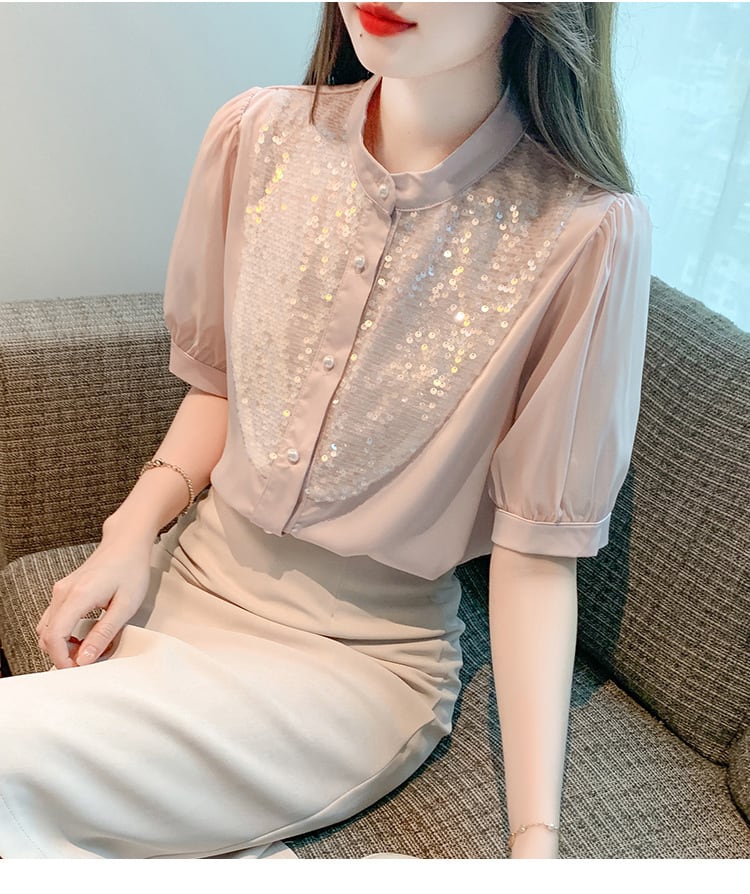 【tops】存在感 スウィートオシャレシャツトップス　M16788