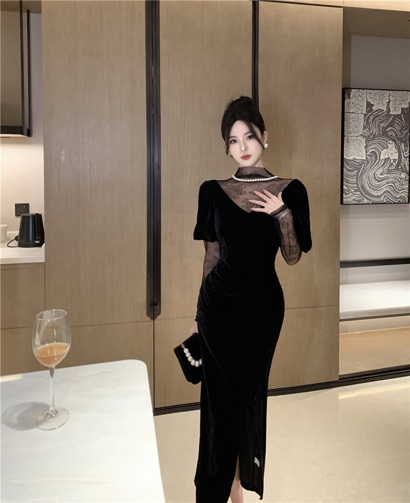 【dress】チュールドッキングワンピース　M26988