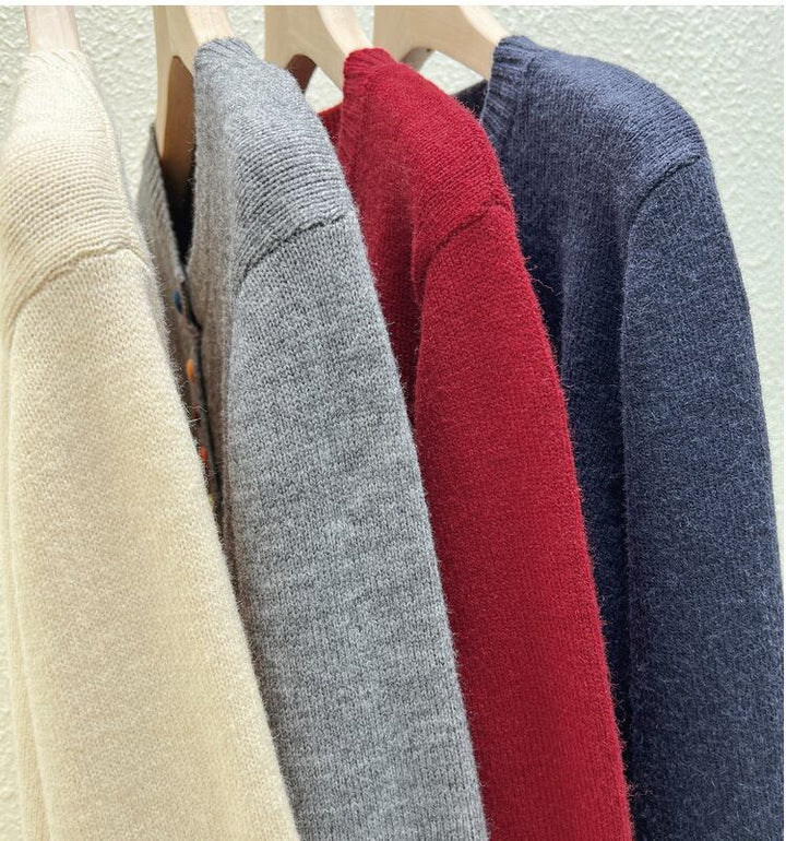 【outer】ボーダー柄デザインニットカーデ　M26814