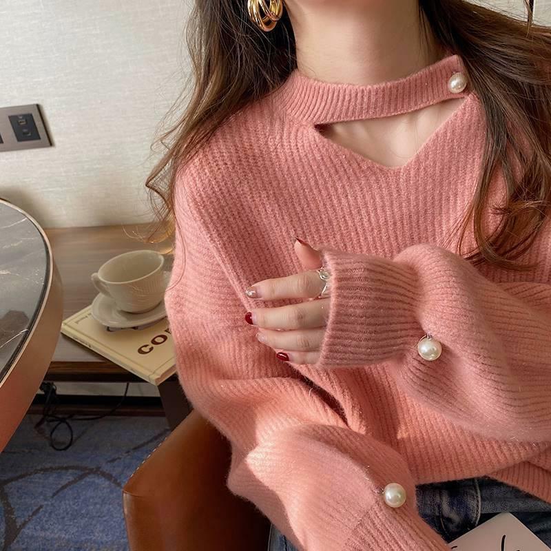 【tops】カットワークニットセーター　M18336