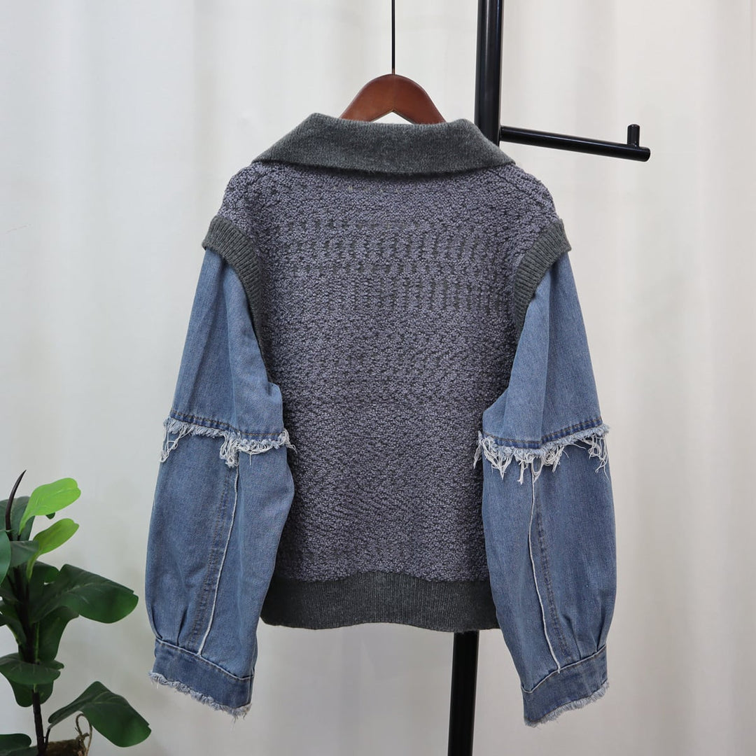 【outer】フラップポケットニットカーデ　M18290