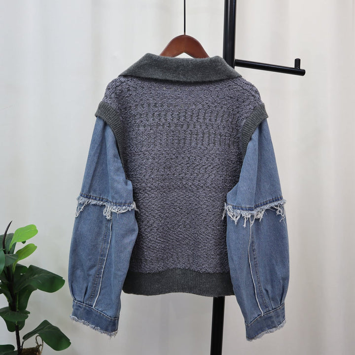 【outer】フラップポケットニットカーデ　M18290