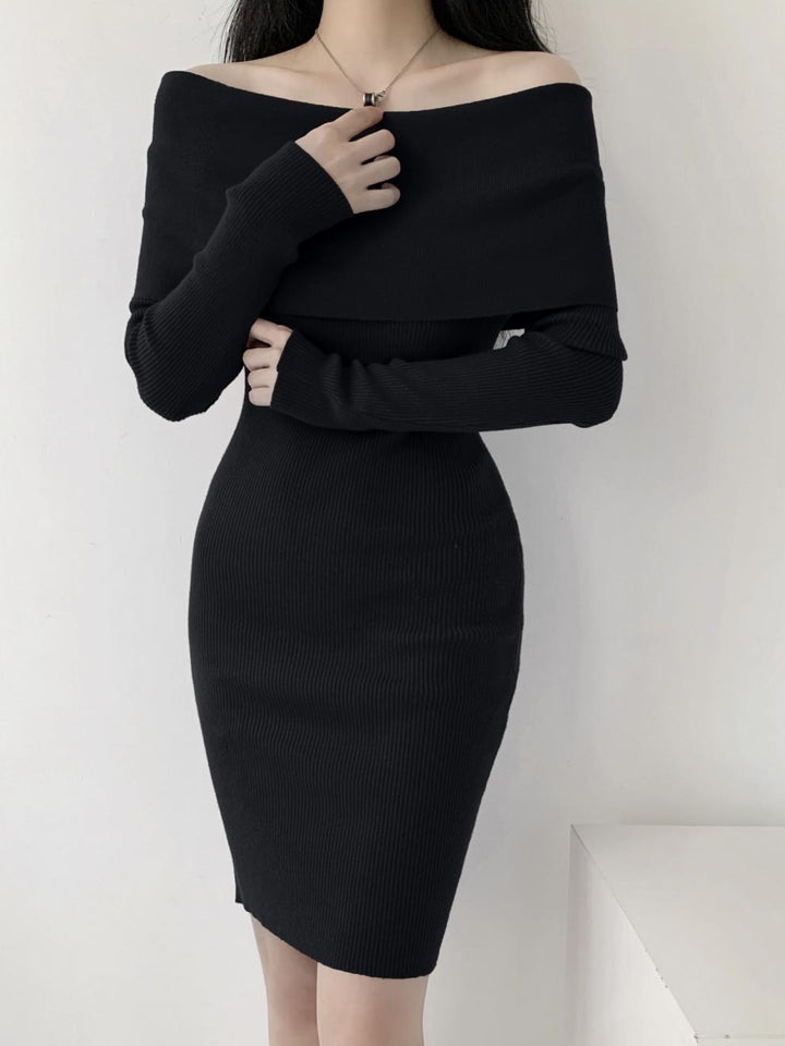 【dress】オフショルダーニットワンピース　M28033