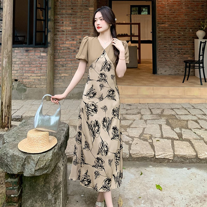 【dress】細身効果抜群♪エレガント切り替えデートワンピース　M16790