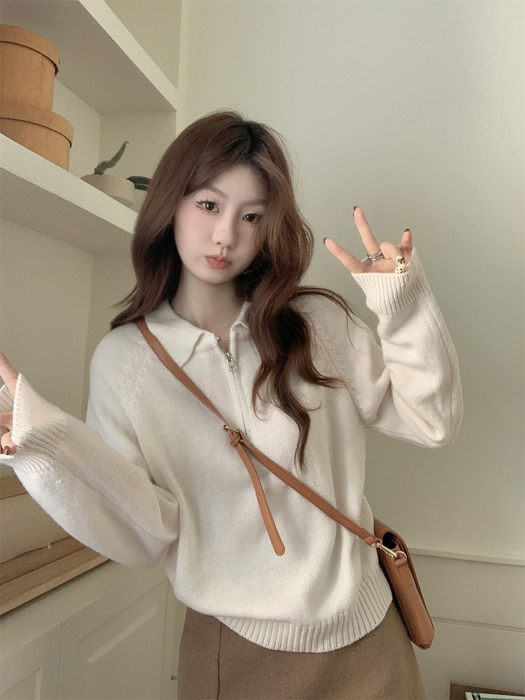 【tops】ファスナーニットセーター　M27061