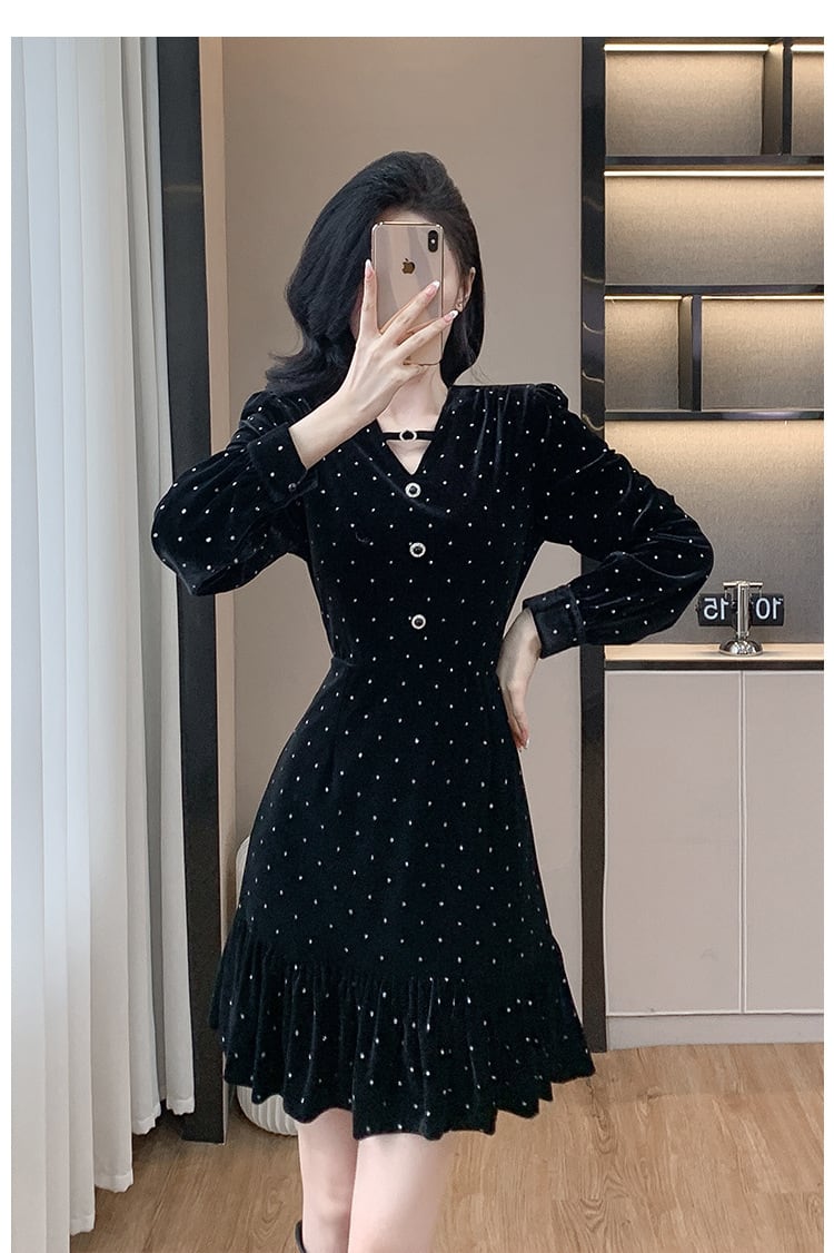 【dress】ドット柄ワンピース　M26485