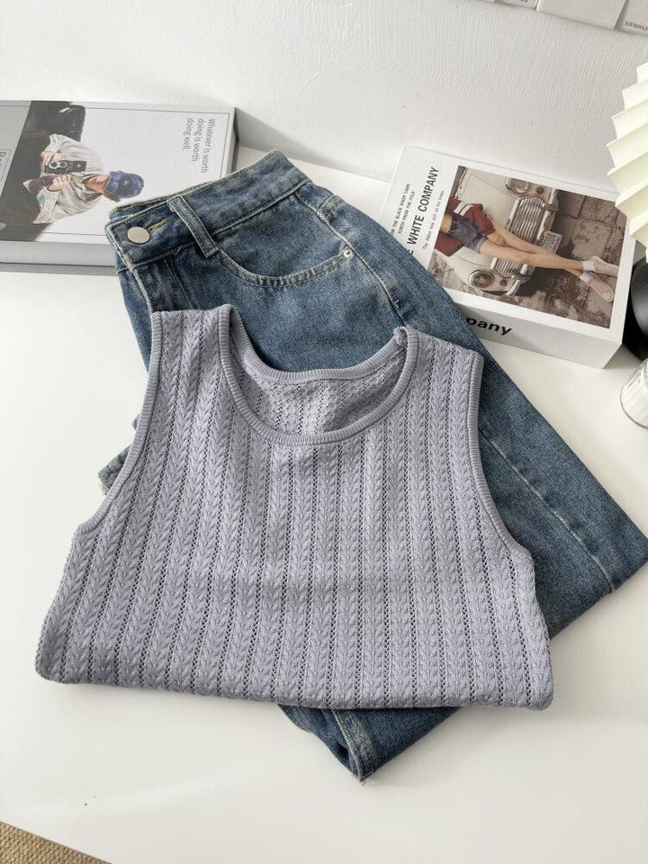 【tops】ニットノースリーブトップス　M29941