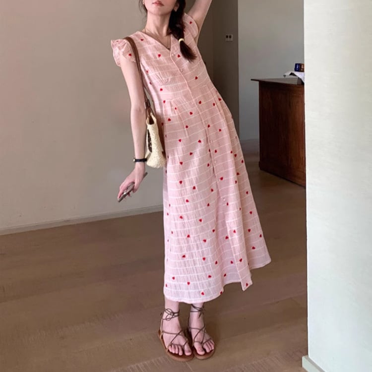 【dress】存在感 スウィートVネックデートワンピース　M16925