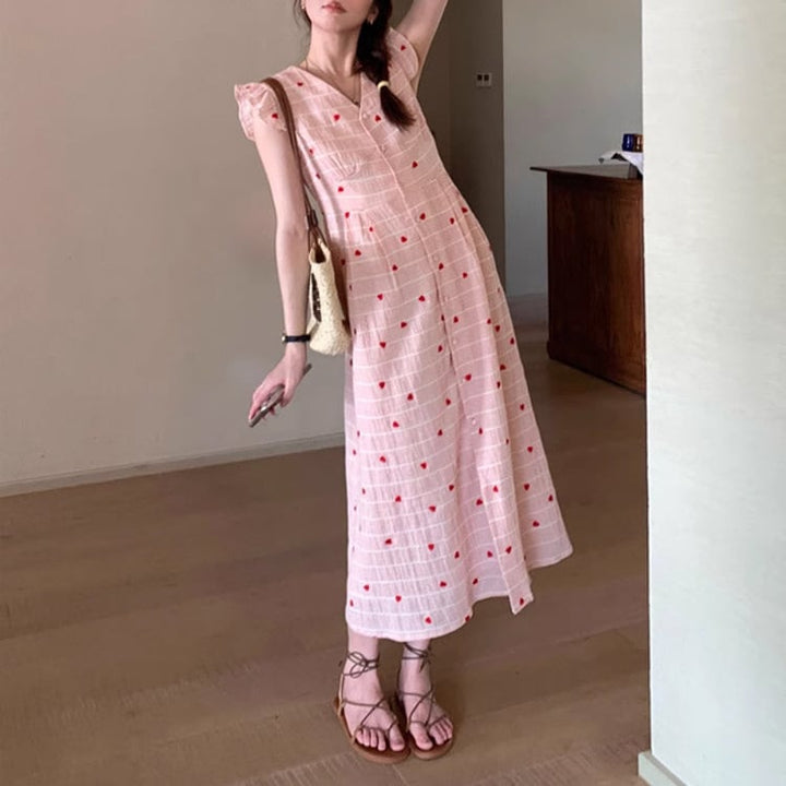 【dress】存在感 スウィートVネックデートワンピース　M16925