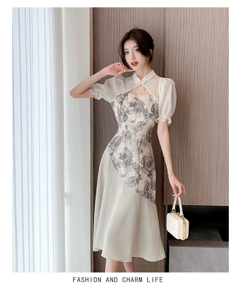 【dress】知的で品の良い♡エレガント切り替えデートワンピース　M16974