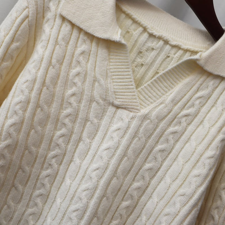 【tops】POLOネックニットセーター　M27521