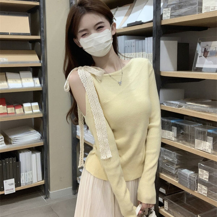 【tops】オフショルダーニットトップス　M27365