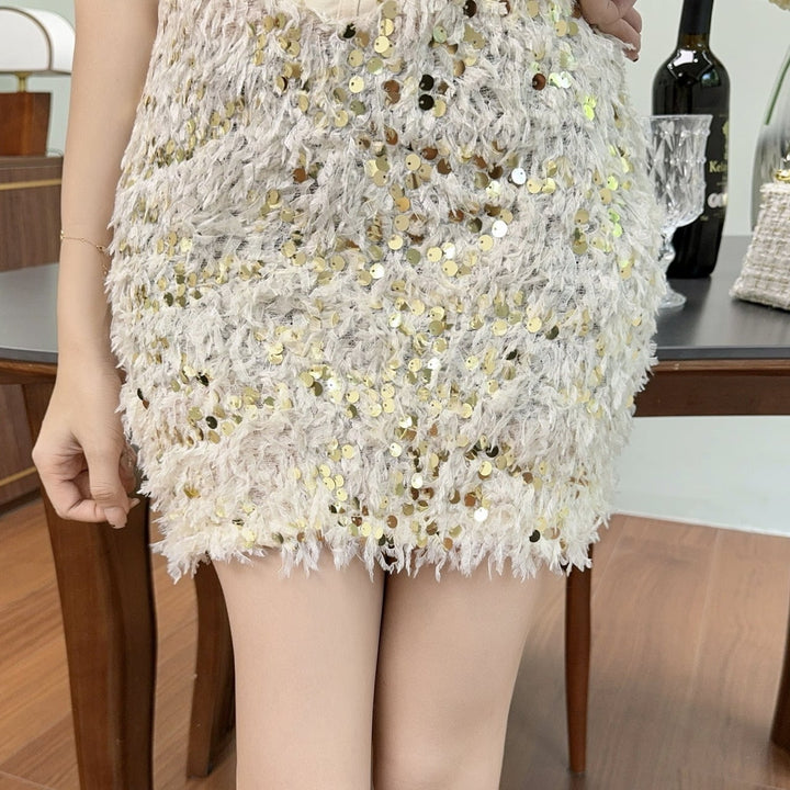【dress】スパンコールドッキングワンピース　M29993