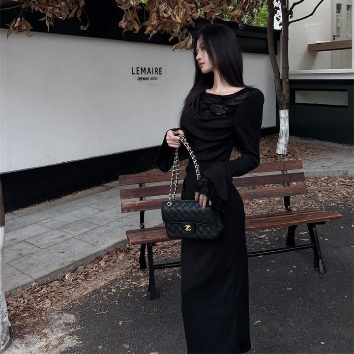 【dress】レース切り替えワンピース　M27846