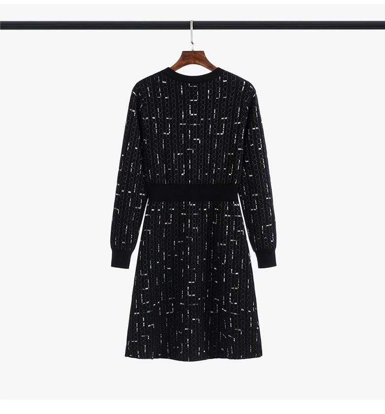 【dress】ボタンデザインニットワンピース　M18257