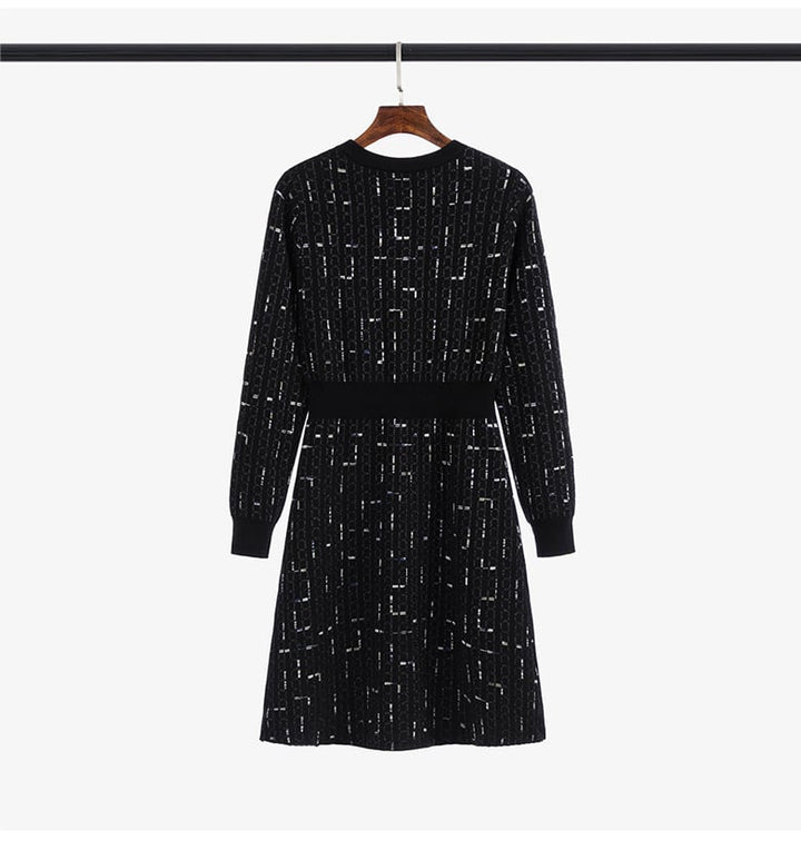 【dress】ボタンデザインニットワンピース　M18257