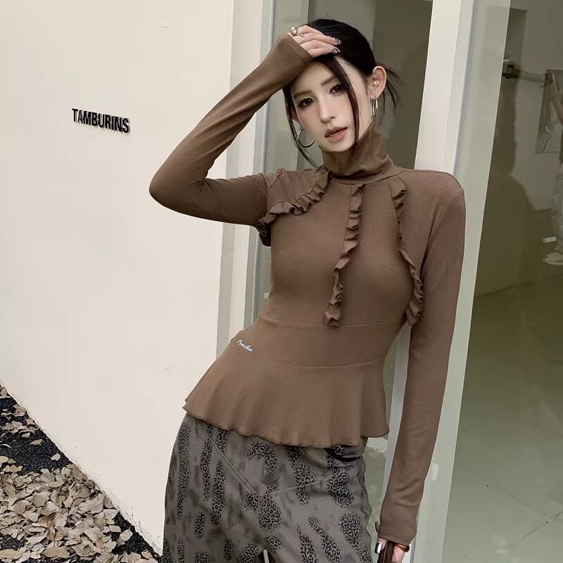 【tops】ハイネックフレアトップス Q8093