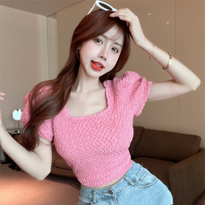 【tops】パフスリーブTシャツ　M25094