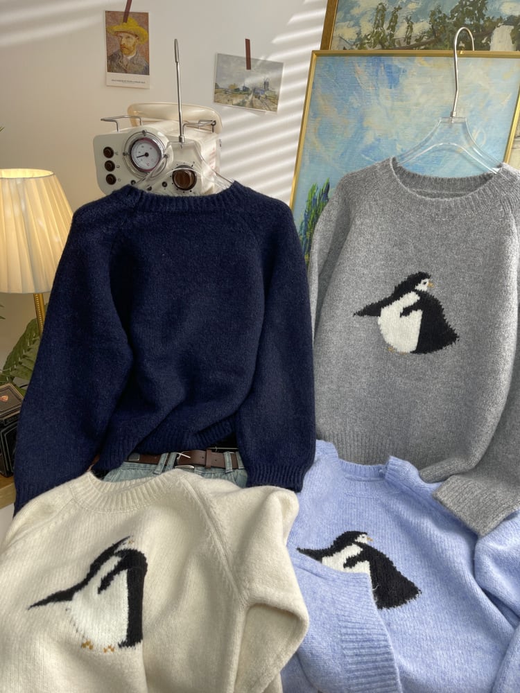 【tops】クルーネックニットセーター　M26613