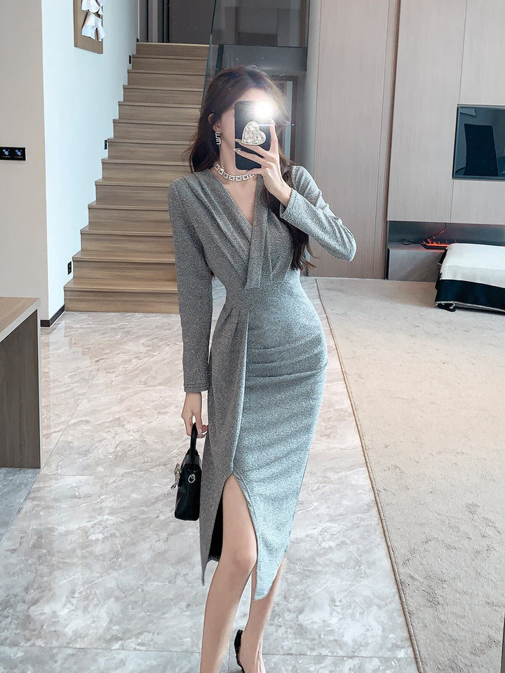【dress】Vネックデートワンピース　M18898