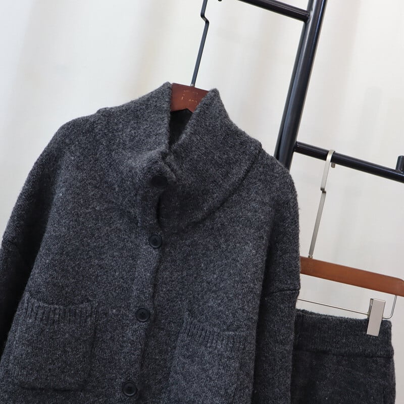 【set】ニットカーデ×ワイドパンツセット　M26869