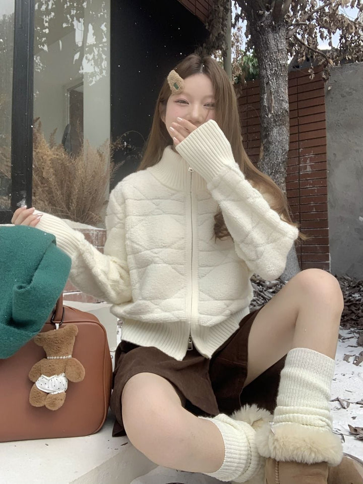 【outer】ファスナーニットカーデ　M26913