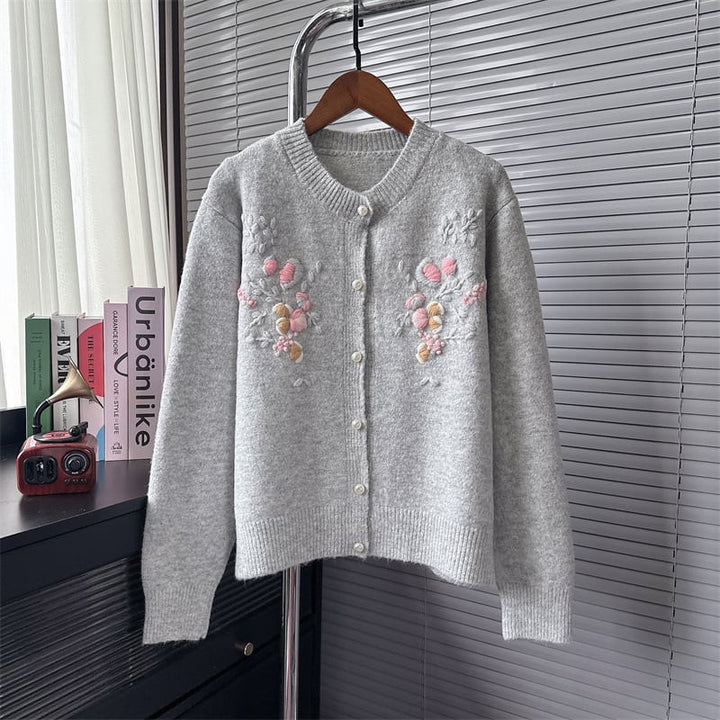 【outer】刺繍ニットカーデ　M25609