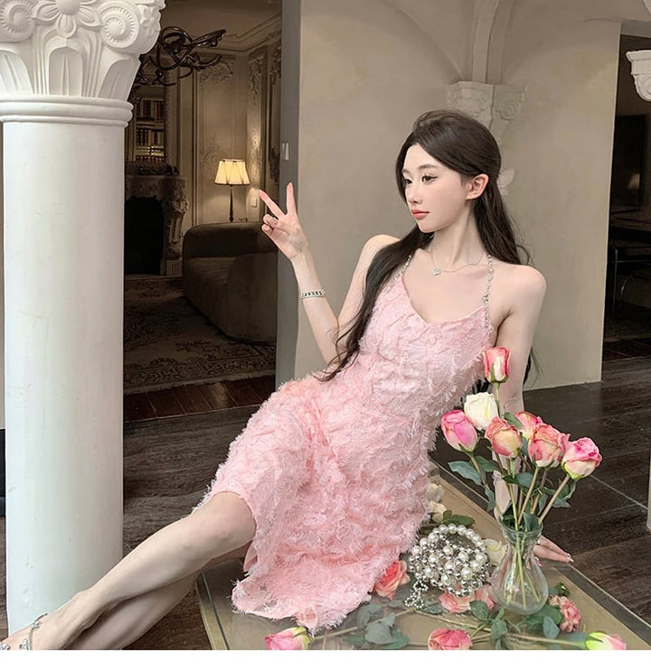 【dress】細身効果抜群♪スウィートキャミワンピース　M16927