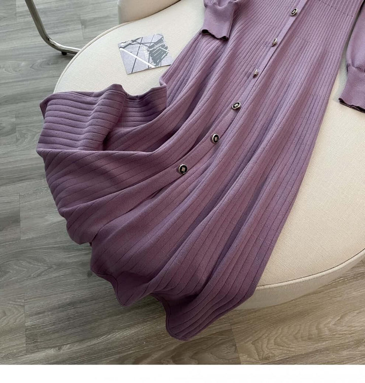 【dress】ボタンデザインニットワンピース　M18657