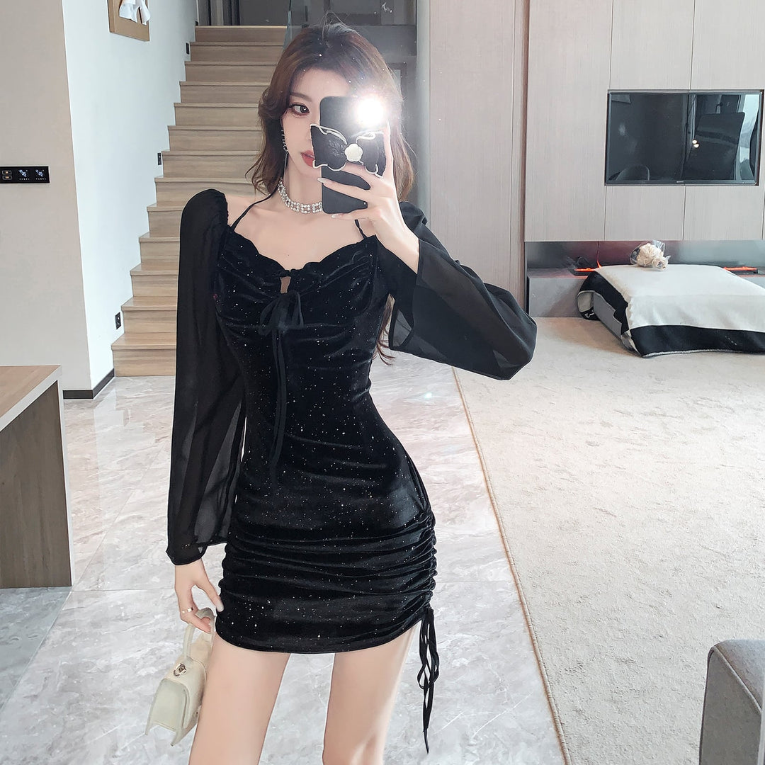 【dress】チュールドッキングワンピース　M26644