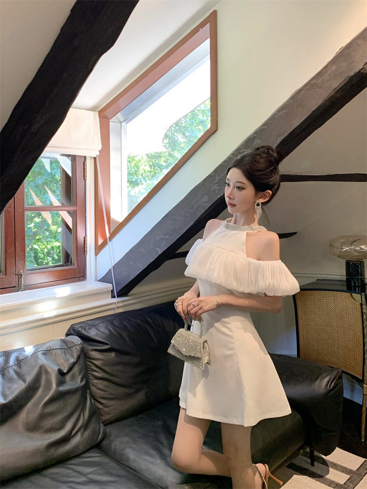 【dress】ビジューオフショルダーワンピース　M24300