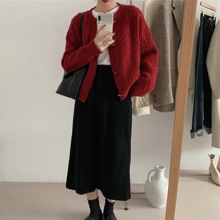 【outer】クルーネックニットカーデ　M27240