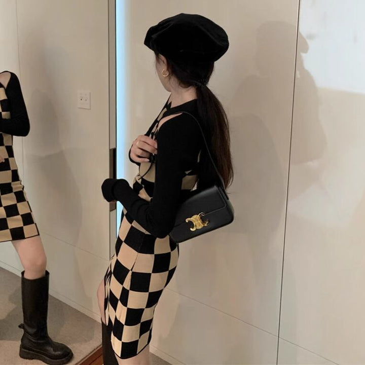 【dress】切り替えニットワンピース　M28574