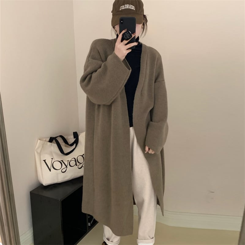 【outer】ロング丈ニットカーデ　M18409