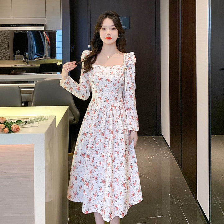 【dress】人気を独占中 スウィート花柄ワンピース着瘦せ　M17258
