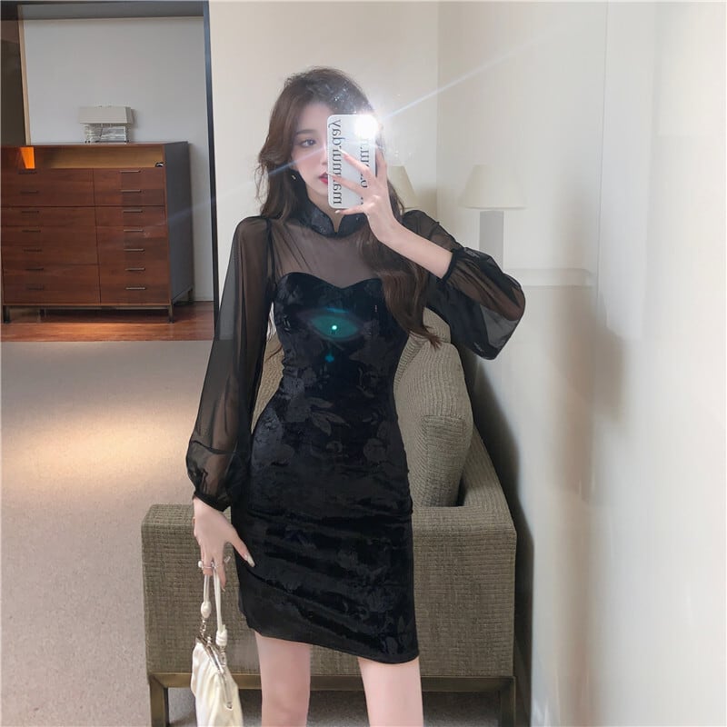 【dress】絶対欲しいエレガント切り替えデートワンピース　M17140