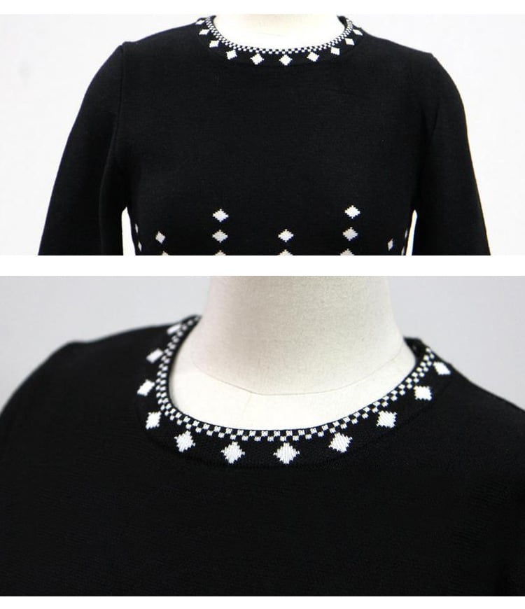 【dress】クルーネックニットワンピース　M17930