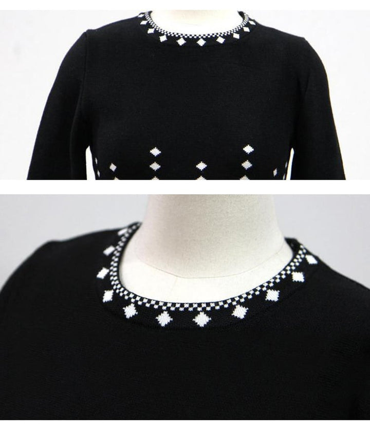 【dress】クルーネックニットワンピース　M17930