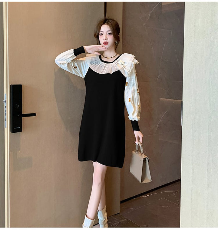 【dress】優しい雰囲気スウィートニットワンピース　M17501