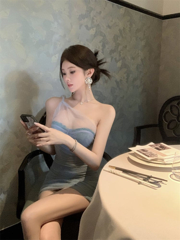 【dress】チュールドッキングワンピース　M24971