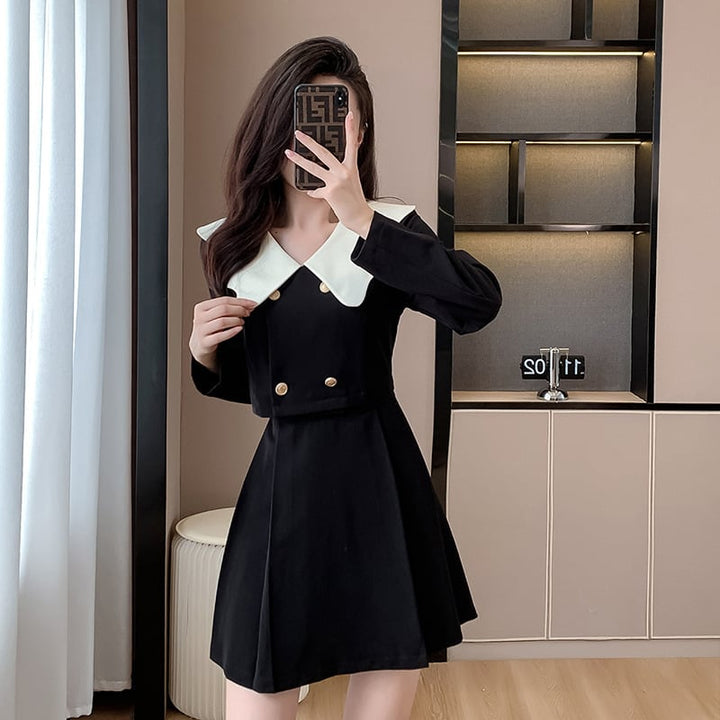 【dress】人気を独占中 エレガント切り替えワンピース　M17292